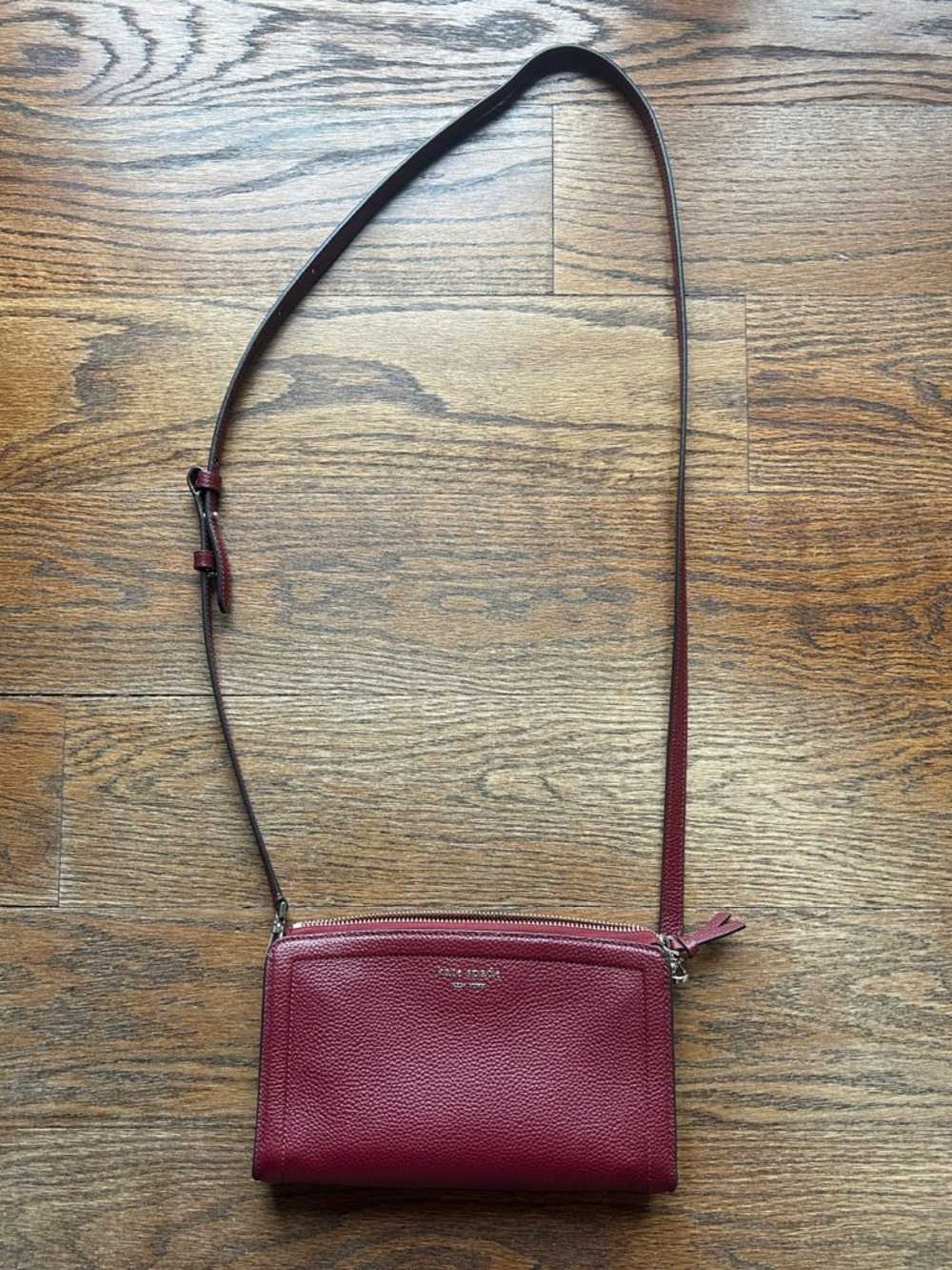 Kate Spade Small Leather Crossbody Bag in Deep Red